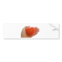 Heart in palm bumper stickers