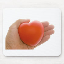 Heart in palm mousepads