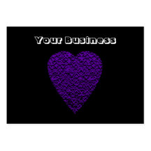 Heart in Purple Colours. Patterned Heart Design. Business Card