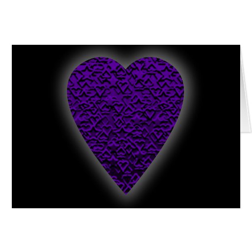 Heart in Purple Colours. Patterned Heart Design. Card