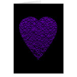 Heart in Purple Colours. Patterned Heart Design. Greeting Card