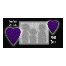 Heart in Purple Colours. Patterned Heart Design. Customised Photo Card