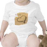 Heart in the sand baby bodysuit