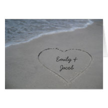Heart in the Sand Beach Happy Anniversary Card