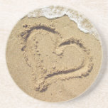 Heart in the Sand coasters