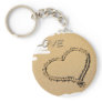 Heart in the sand key chain