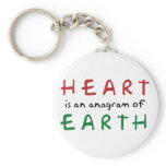 Heart is anagram of Earth keychains