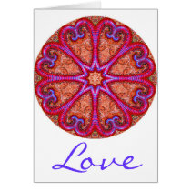Heart Kaleidoscope Greeting Cards