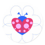 heart ladybug sets.ai round stickers