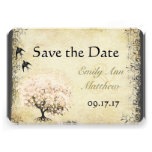 Heart Leaf Pink Tree Vintage Bird Save the Date Personalised Announcement