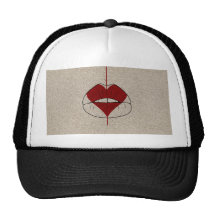 Heart Lips Mesh Hat