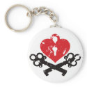Heart Lock and Keys keychains