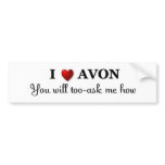 heart/love AVON - ask how Bumper Sticker