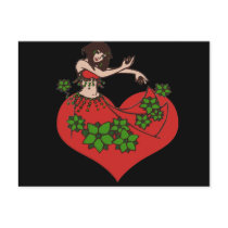 Heart Love Belly Dancer Tribal Art Post Card