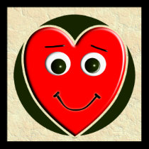 HEART LOVE DUDE SMILEY posters
