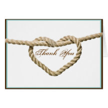 Heart Love Knot Western Wedding Thank You card