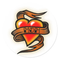 heart mum tattoo sticker
