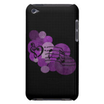 heart music clefs and purple polka dots ipod case barely there iPod cover