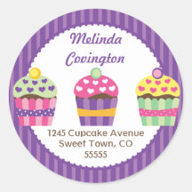 Heart 'N Pattern Cupcake Label Stickers