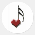 Heart Note Round Sticker