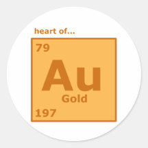 Heart of Gold Round Stickers