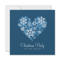 Heart of Snowflakes Christmas Party invitation