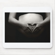Heart on a Pregnant Tummy Mouse Mats