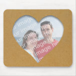 Heart On Cardboard Photo Frame Mousepad