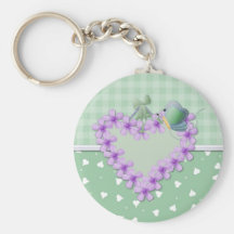 Heart on Green Keychains