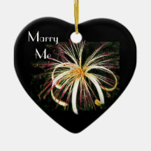 Heart Ornament w Fireworks Flower
