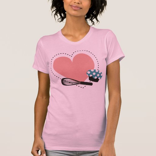 heart outline baking baker cupcake t-shirt apron