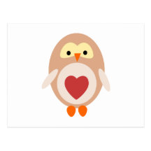 Heart Owl Post Card