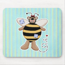 Heart Patch Bumble Bee Bear Mouse Pad