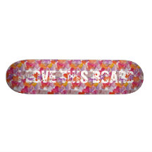 HEART Pattern ART 4 + your text Skateboard Decks