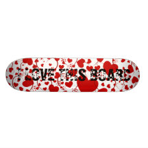 HEART Pattern ART 5 + your text Skate Boards