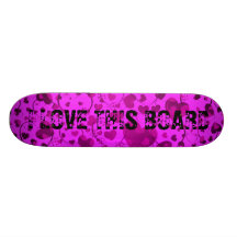 HEART Pattern ART 6 + your text | pink Skate Board Deck