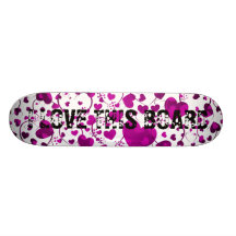 HEART Pattern ART 6 + your text Skateboard Deck