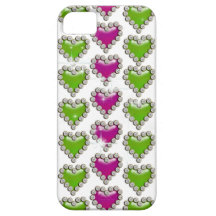 Heart pattern pink green
