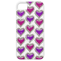 Heart pattern pink purple white