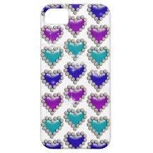 Heart pattern purple blue