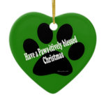 Heart Paw Christmas Christmas Ornament