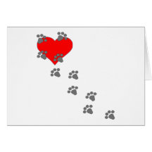 Heart (Paw Prints) Greeting Card