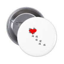 Heart (Paw Prints) Pinback Button