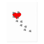 Heart (Paw Prints) Post Card