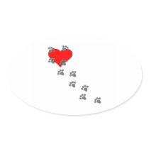 Heart (Paw Prints) Stickers