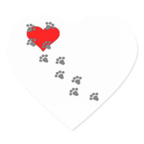 Heart (Paw Prints) Sticker