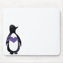 Heart Penguin Mousepads