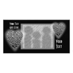 Heart. Printed Gray Pattern. Picture Card