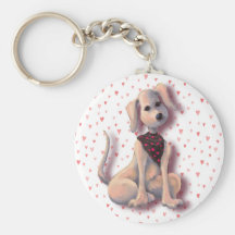 HEART & PUPPY by SHARON SHARPE Keychains