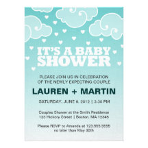 Heart Rain Baby Shower Invitation